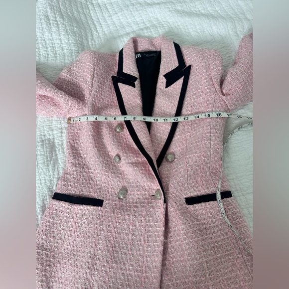 🔥 Zara Tweed Blazer Double Breasted Blogger Favorite Chic Jacket - Picture 8 of 10